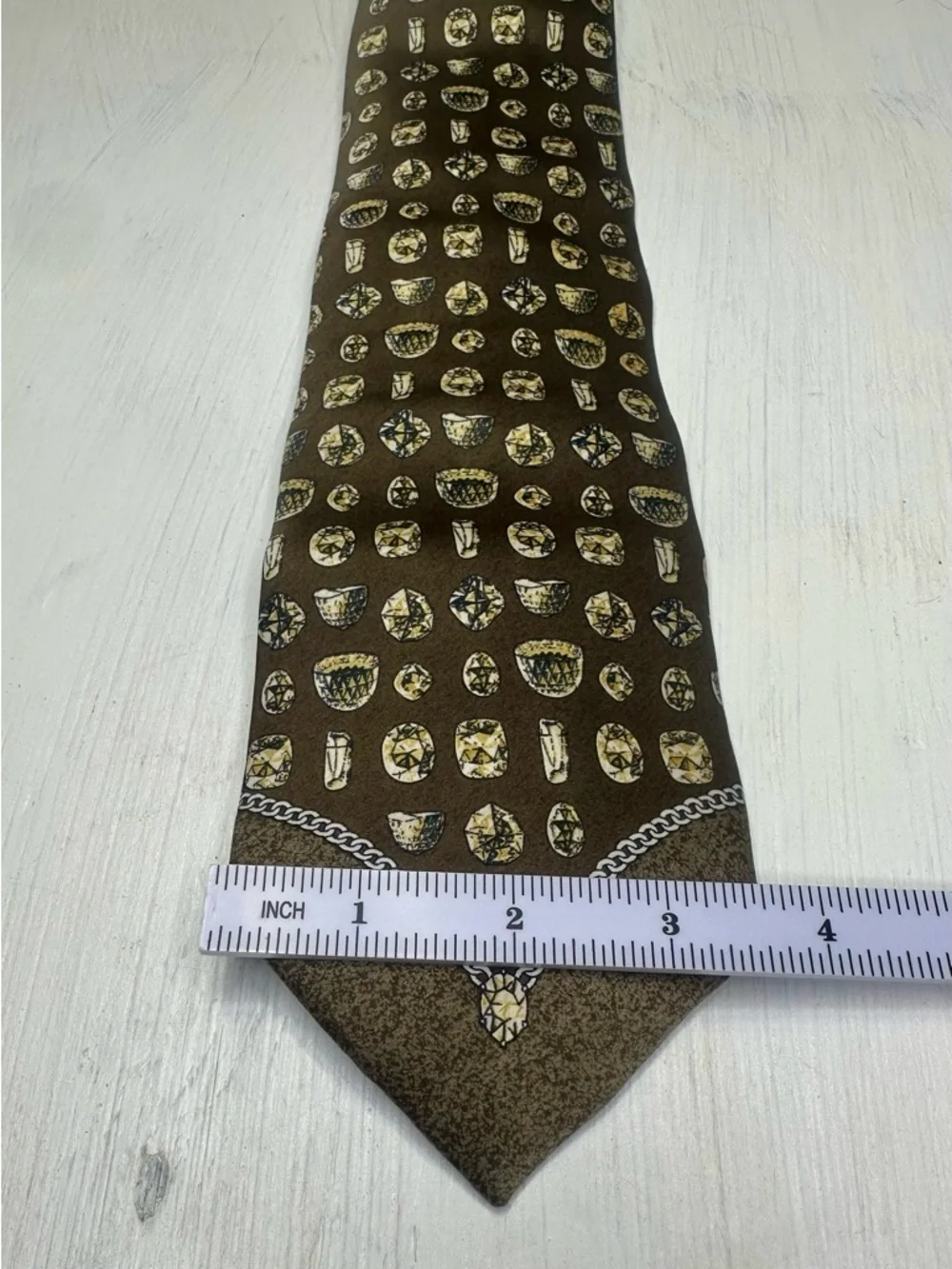 Gianfranco Ferre 90’s Vintage Silk Tie Brown Gold Old Money Italy LuxuryDesigner